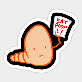 Angry Worm Sticker